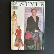 Style Sewing Pattern 2543 Size 8-18 Full Midi Skirt Fitted Jacket 90s Y2K