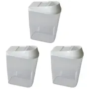 3x Homeleisure Store & Pour Plastic 1.5L Container Kitchen/Pantry Clear/White