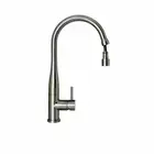 Sink Mixer Round Tall Gooseneck Brushed Sliver Pull Out for Kitchen Laundry