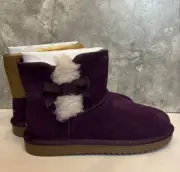 Koolaburra by UGG Girl's Victoria Mini Boots Shearling Fur Purple Suede Size 5