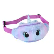Fashion Unicorn Children'S Fanny Pack Girls Waist Bag Plush Toys Belt Pack Gradient Color Cartoon Coin Purse Travel Chest Bag