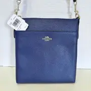 COACH Kitt Crossgrain Leather Messenger Crossbody Bag CADET Blue 41320 NEW