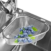 2 PCS Corner Sink Strainer for Kitchen Sink,Kitchen Triangle Corner Sink Strainer,Stainless Steel Sink Drain Strainers,Triangle Sink Drainer Basket for Sink,Food Strainer for Kitchen Waste Leftover