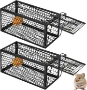 2 Pack Humane Cage Rat Trap Mouse Traps for Indoor and Outdoor, Small Rodent...
