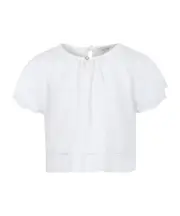 crew-neck layered blouse 9Y,11Y,10Y White