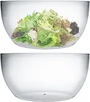 Large Acrylic Mixing and Serving Bowls, Great for Serving Salad, Popcorn, Chips, Dips, Condiments, Break-Resistant Set of 2 Clear 146 oz