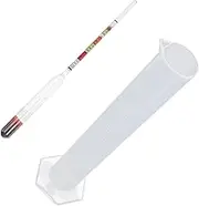 WATIIFUFU Multi-Functional Hydrometer Kit for Mead Brewing Wine Making Test Jar Sturdy Plastic Box