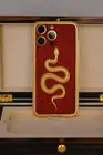 Custom 24k Gold Apple iPhone 16 Pro Max Red Leather Snake Emblem 1 TB