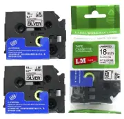 2/Pack 18mm Black on Matte Silver for P-touch Model PT7500, PT-7500 Label Maker
