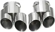 Exhaust Tip Compatible For BMW G05 X5 G06 X6 Quad tip Exhaust tip 304 Stainless Steel Black Muffler Tip Nozzle tip(Silver)