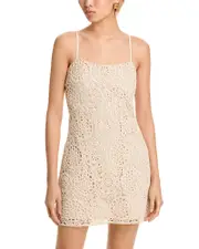Aqua Circle Crochet Mini Dress - Exclusive