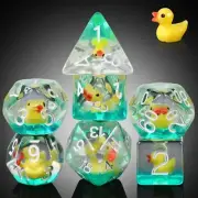 Duck DND Resin Dice DNDND 7PCS Dungeons and Dragon Dice Set with Velvet Bag f...