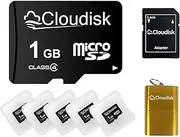 Pack of 5 Micro SD Card 1GB Flash Memory Card C4 with SD Adapter, Card Reader (1 GB)