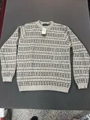 NWT VTG 90’s Bill Blass Knit Pullover Sweater USA Made Beige/Brown Granpa Core
