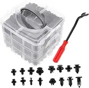 GANAZONO 1Set Car Push Retainer Clips Assortment with Fastener Remover Tool for Easy Replacement of Bumper and Trim Clips Compatible with Vehicles