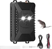 munloo Ultrasonic Marten Deterrent, Battery Operated for Car, 12 V, with Flash Light, Marten Protection, Ultrasonic Against Rats, Cat Repellent, Mouse Repellent for Garden, Carport, Car, Garage, Home