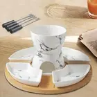 Home Tea Light Candle Fondue Set Ceramic Butter Warmer Set Melt Hot Pot Bowl