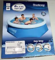 Bestway Fast Set Quick Inflatable Swimming Pool 8Ft x 26” Blue Above Ground