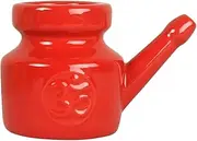 piuryue 350Ml Ceramic Neti Pot Nose Cleaning Pot Durable Leakproof Spout Pot for Nasal Rinsing Nose Washing Men Women,Red