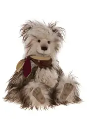 Charlie Bears Roslyn Large Teddy Bear Wavy Long Plush Soft Fur with Neckerchief