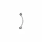 Flexible Curved Barbell Eyebrow Ring Bio-flex Surgical Steel Balls 16g 10mm