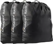 [Flightmode] Travel Laundry Bag with Drawstring Closure, 3 Pieces Heavy Duty Laundry Bag Dirty Clothes Drawstring Bag with Water-Resistant Fabric for Laundromat, College, Travel, Camping (3 Pack)