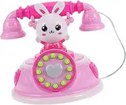 WOONEKY LED Light Up Retro Landline Phone for Interactive Dial Phone for Imaginative Play Roleplaying Fun and Communication Skills Development