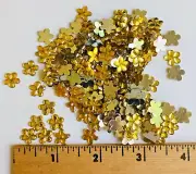 200 Acrylic Flatback Flower Rhinestone GemYellow/Gold Scrapbooking Crafts