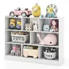 Giantex 3-tier Open Bookcase 8-Cube Bookshelf Storage Display Cabinet French Oak