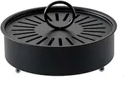 Iron Mosquito Coil Holder - Fireproof Incense Case With Lid, Stainless Steel Pan, Rack With Cover, Ash Tray (Black)
