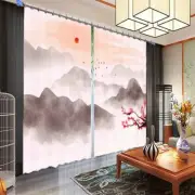 On The High Mountaintop 3D Blockout Photo Print Curtain Fabric Curtains Window