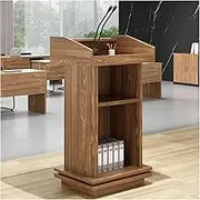 Professional Wood Podium Presentation Lectern Stand with Storage Shelf Pulpits for Churches Speakers Lectern Reception Desk