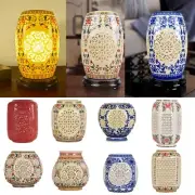 Chinese Ceramic Hollow Lampshade Blue And White Porcelain Table Lampshade Decor