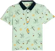 [Koton] Boys's Polo Short Sleeve Button Detail Printed Cotton T-Shirt
