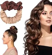 Heatless Curling Scrunchie for Women Heatless Curls Silk Hair Tie Ponytail Holder, Hair Roller for All Types and Textures, No Heat Curls for Long Hair, Fashionable Item for Going Out and Exercise