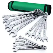 Combination Wrench Set, Metric 8 to 19mm, 12-Piece, SuperKrome Finish, Premiu...