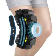 Hinged Knee Brace for Meniscus Tear Adjustable Knee Support for Knee with Side Stabilizers Hinges for Injury or Surgery Recovery-Szie M