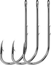 Multiple Size Long Baitholder Hooks Long Shank Hooks Fishing Hooks- Black Nickel
