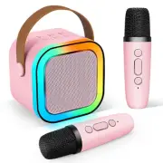 Mini Karaoke Machine,Portable Karaoke Machine with 2 Wireless Microphones,4-1...