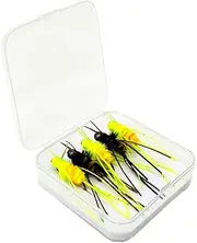 5 Fly Fishing Lures with Hooks and Storage Case for River Fishing