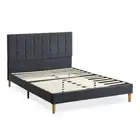 Levede Fabric Bed Frame Double Mattress Base Platform Wooden Velvet Headboard