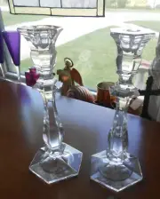 Imperial Full Lead Crystal Candlestick Holders, Made in Czech Republic (PAIR)