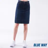 在飛比找momo購物網優惠-【BLUE WAY】修身丹寧牛仔短裙-鬼洗