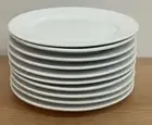 Set of 12 Crate & Barrel Bread Appetizer Plates 6" White Porcelain Round Plate
