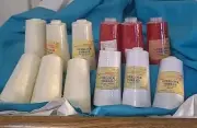 Overlock Thread Cones, New, Scarlet, White, Ivory,Lot Of 12