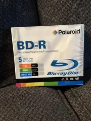 Polaroid BD-R 25GB 120-Minute HD 4x Recordable Blueray Disc 5 Pack Case NEW