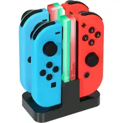 INNVO Power Dock -Switch Joycon Charger, 4 in 1 Charging Dock for Nintendo Controller, Fast Charging Station, USB C Charge Cable Included Black