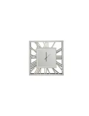 Decorative silver mirrored clock - 60cm