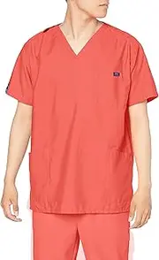 [Pantone] 7000SC Scrub, Medical Lab Coat, Unisex, Color Variation, Sweat Absorbent, Quick Drying, brick, 4L
