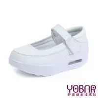 在飛比找momo購物網優惠-【YOBAR】透氣皮面甜美娃娃鞋型美腿搖搖鞋(白)